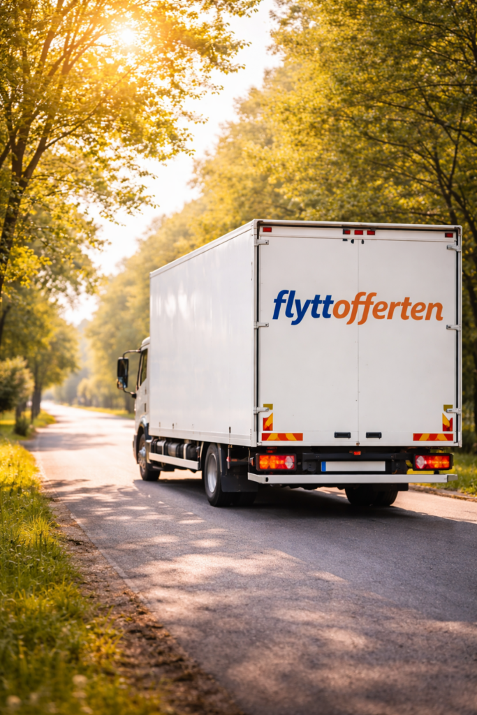 Lastbilen åker iväg -Långflytt - Flyttofferten.se