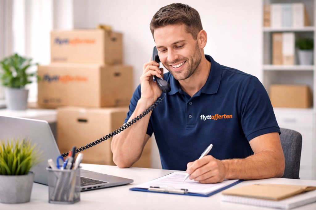 Personal på flyttofferten kontaktar kunden och skapar flyttoffer - Flyttofferten.se